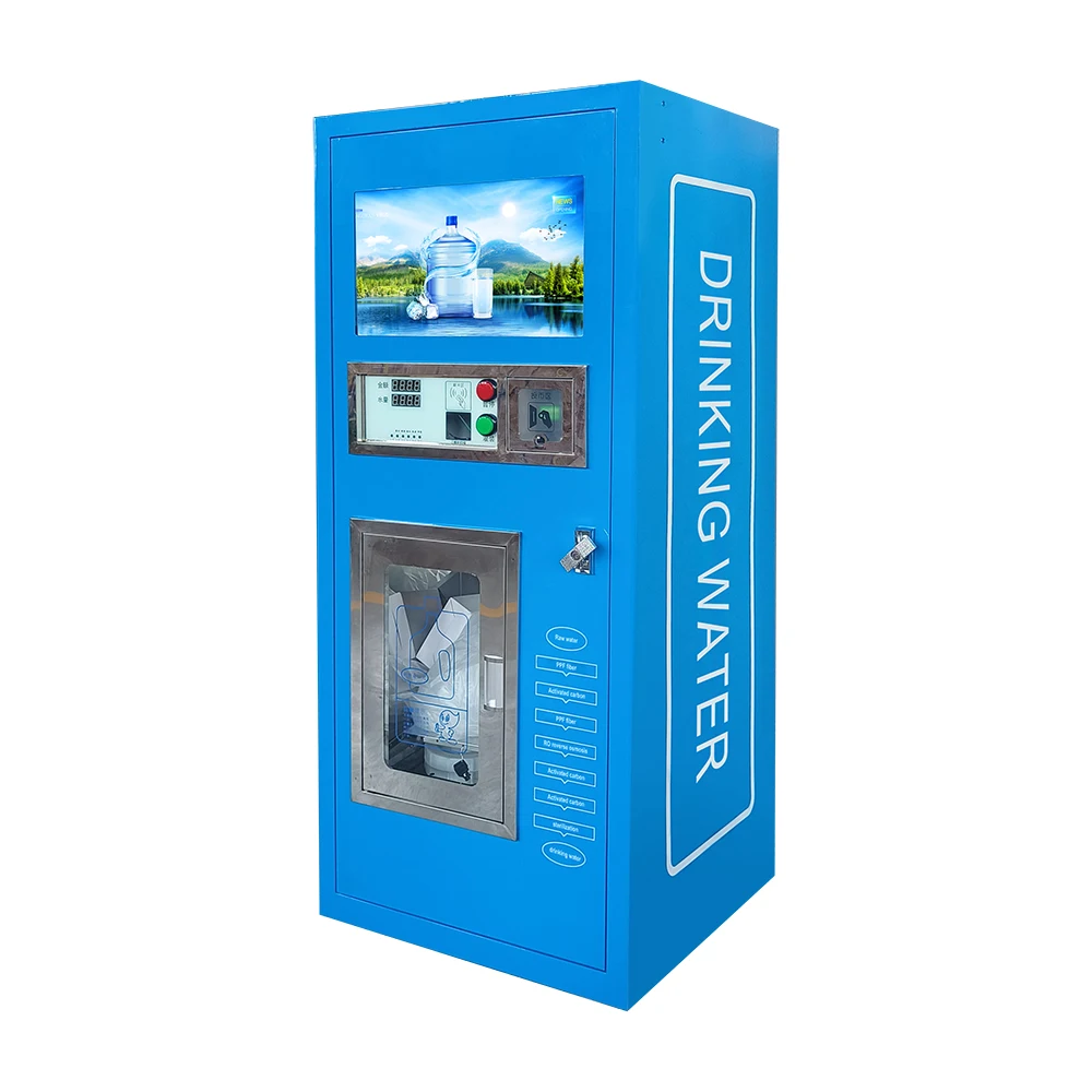 Vending Machine Water 400gpd Multi-stage Filtration Reverse Osmosis Purified Water Vending Machine
Vending Machine Water 400gpd Multi-stage Filtration Reverse Osmosis Purified Water Vending Machine