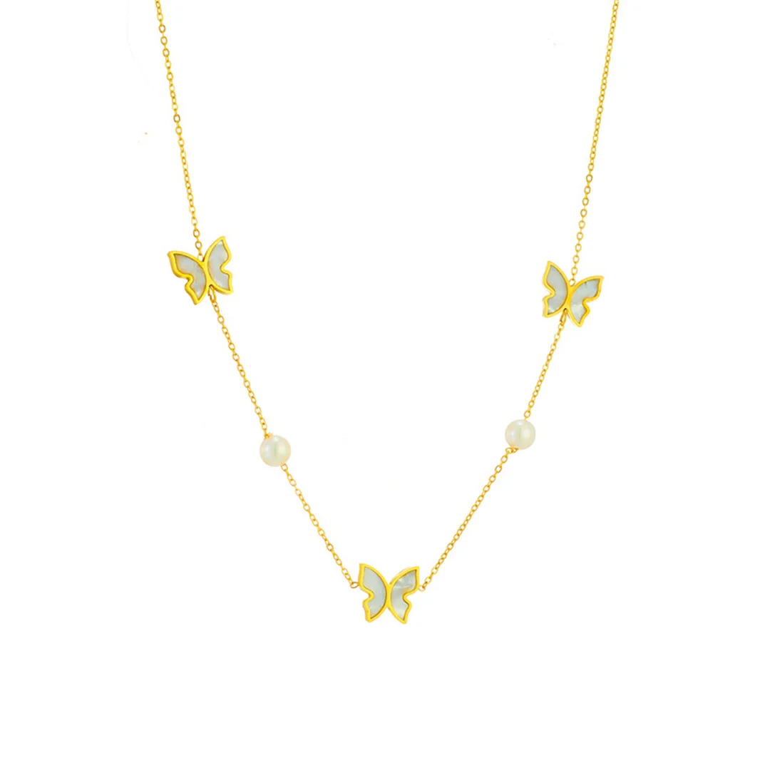 Trendy Simulated Pearl Butterfly Charm Pendant Female Gold Color Stainless Steel Chain Choker Necklace for Woman Jewelry Gift
Trendy Simulated Pearl Butterfly Charm Pendant Female Gold Color Stainless Steel Chain Choker Necklace for Woman Jewelry Gift