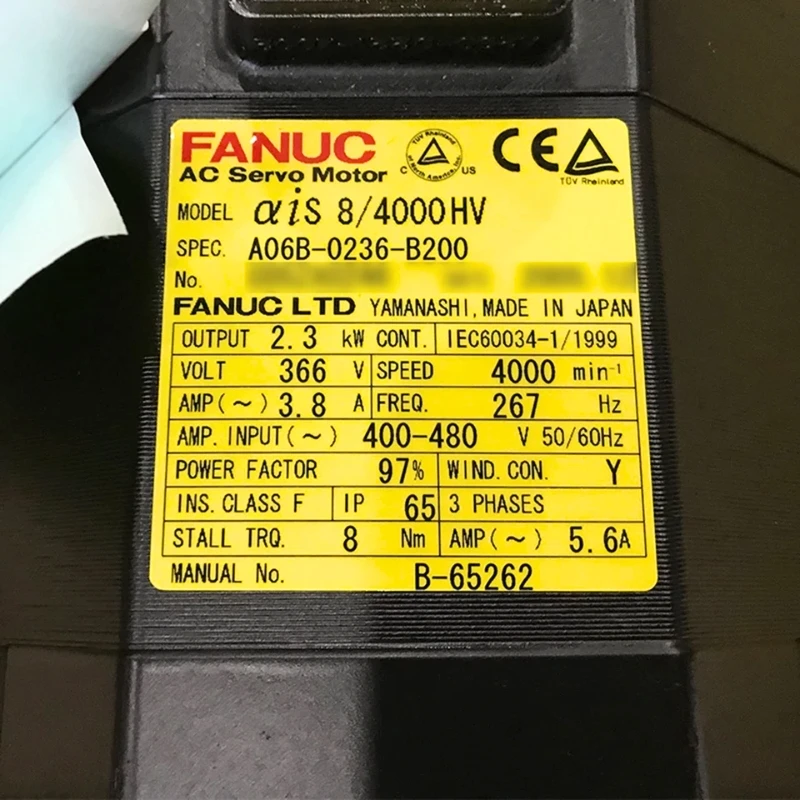Fanuc A06B-0236-B200 Servo Motor Tested ok In Stock Fast Shipping
Fanuc A06B-0236-B200 Servo Motor Tested ok In Stock Fast Shipping