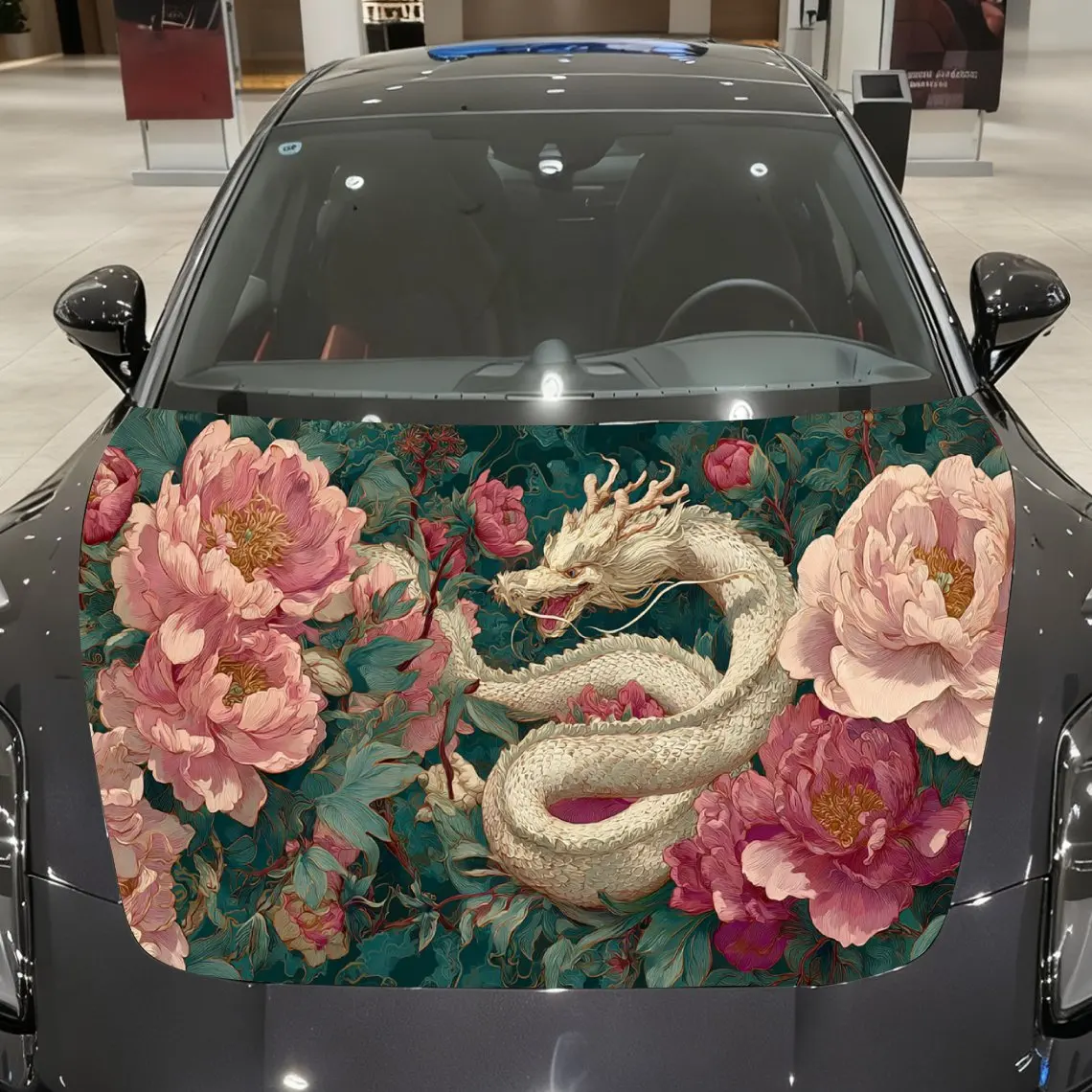 White Dragon Playing with Peonies Car Vinyl Wrap, PVC Material Waterproof Car Hood Sticker, Self-Adhesive Scratch-Resistant Stic
White Dragon Playing with Peonies Car Vinyl Wrap, PVC Material Waterproof Car Hood Sticker, Self-Adhesive Scratch-Resistant Stic