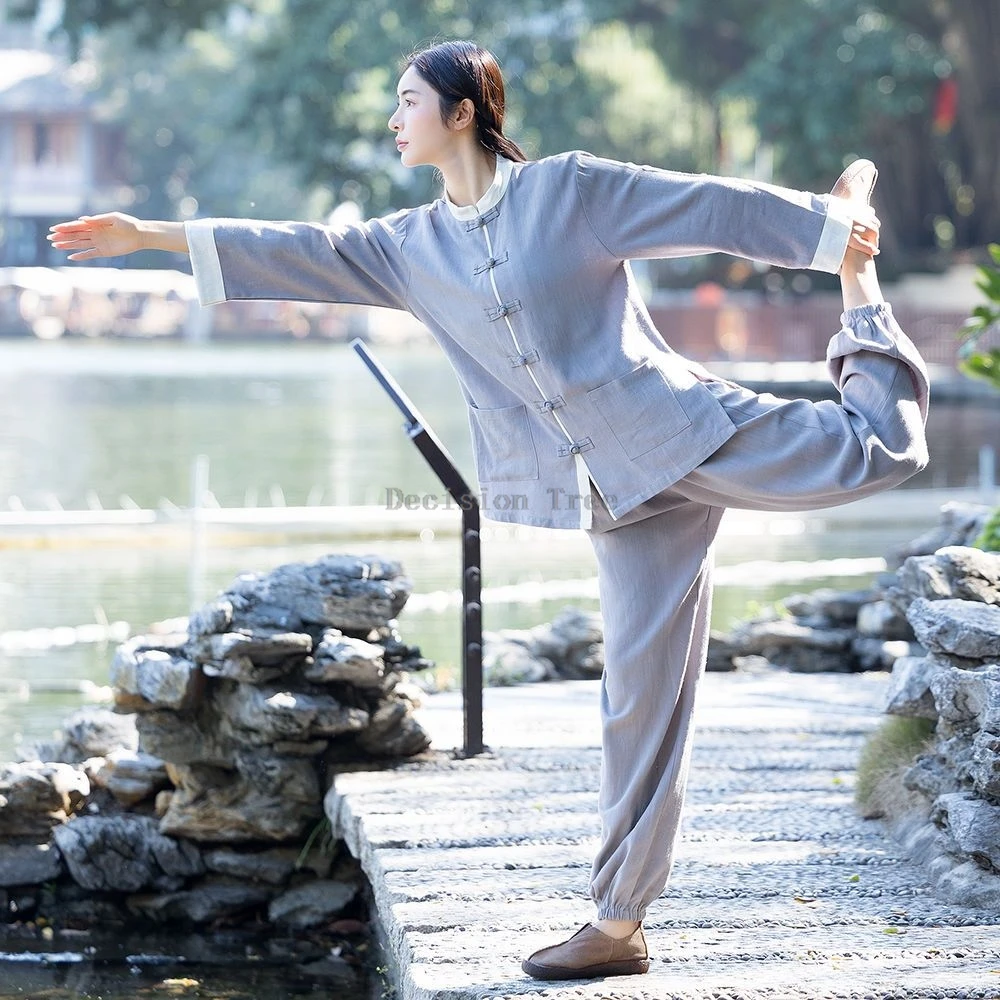 2024 new chinese tai chi set women spring summer training clothes cotton hemp loose daily yoga long sleeve long pants set women
2024 new chinese tai chi set women spring summer training clothes cotton hemp loose daily yoga long sleeve long pants set women