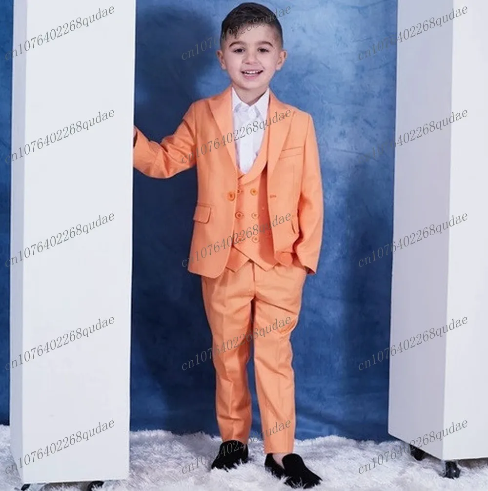 Light Orang Boy's Suit Formal Occasion Kids Tuxedo Toddler Children Clothes Boys Attire 3 Piece Set Jacket Vest Pants 2-13 Years
Light Orang Boy's Suit Formal Occasion Kids Tuxedo Toddler Children Clothes Boys Attire 3 Piece Set Jacket Vest Pants 2-13 Years