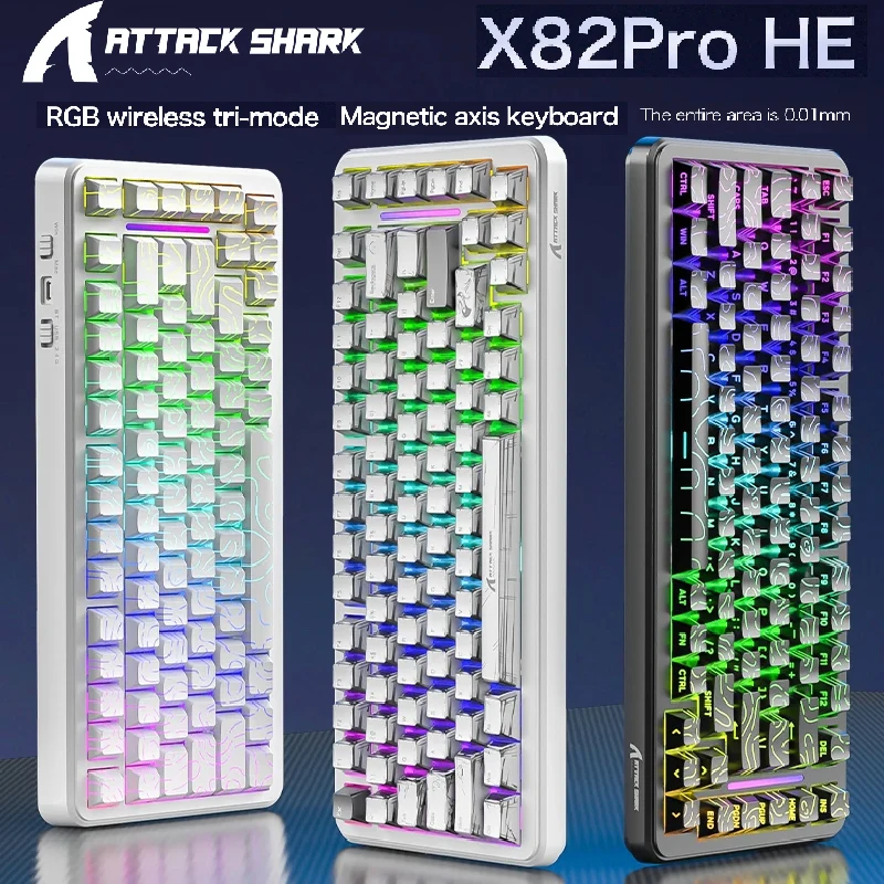 New ATTACK SHARK X82PRO HE Wireless Gaming Magnetic Keyboard with 0.01mm Rapid Trigger Adjustable Actuation,8Khz,Hot-Swap, RGB
New ATTACK SHARK X82PRO HE Wireless Gaming Magnetic Keyboard with 0.01mm Rapid Trigger Adjustable Actuation,8Khz,Hot-Swap, RGB
