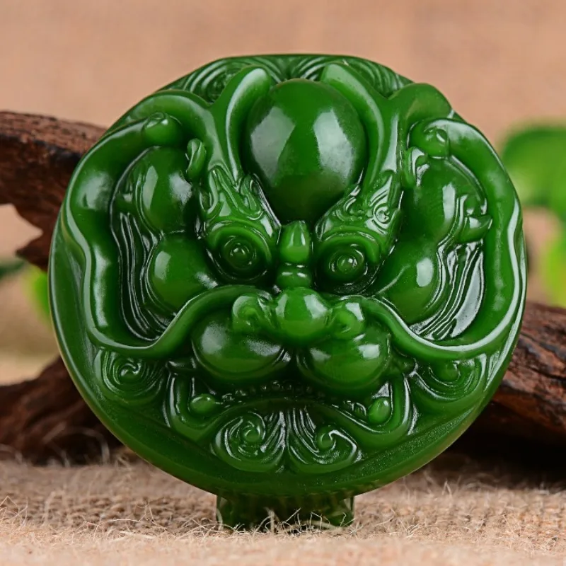 Natural Green Hand Carved Dragon Head Jade Belt Buckle, Fashionable Boutique Jewelry, Men's and Women's Belt Buckle Gift
Natural Green Hand Carved Dragon Head Jade Belt Buckle, Fashionable Boutique Jewelry, Men's and Women's Belt Buckle Gift