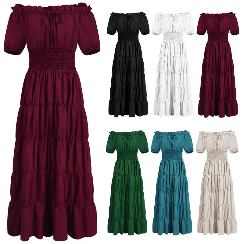 Medieval vintage long dresses women European aristocratic court style dresses masquerade ball performance costumes
Medieval vintage long dresses women European aristocratic court style dresses masquerade ball performance costumes