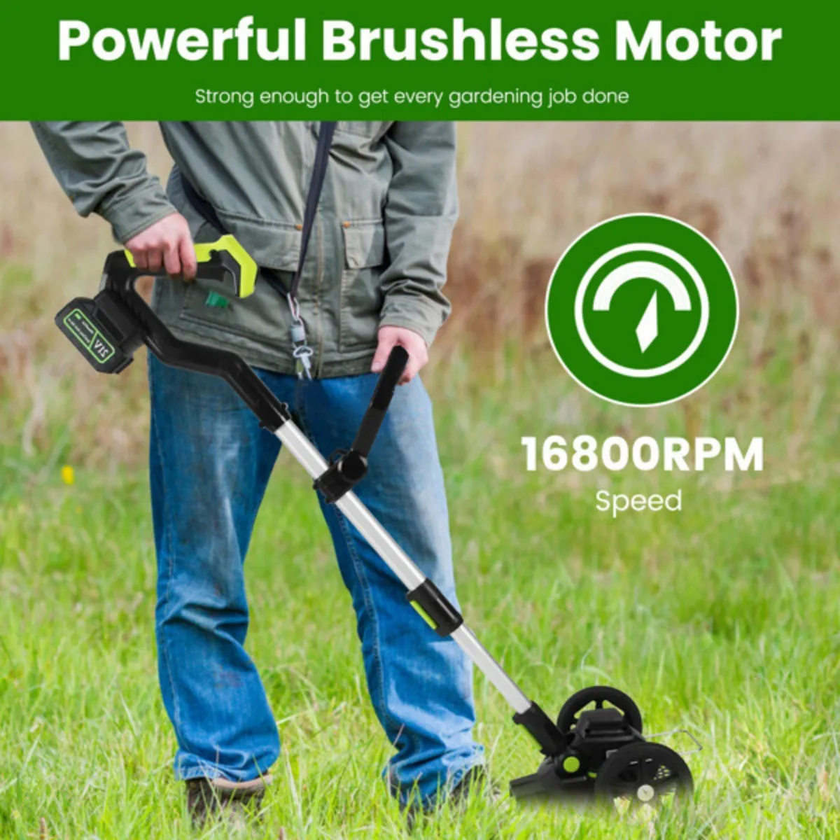 21V Electric Weed Edger Cordless String Trimmer 16800RPM Grass Mower Eater Bush Cutter for Yards Shrubs Flower Beds Roadside
21V Electric Weed Edger Cordless String Trimmer 16800RPM Grass Mower Eater Bush Cutter for Yards Shrubs Flower Beds Roadside
