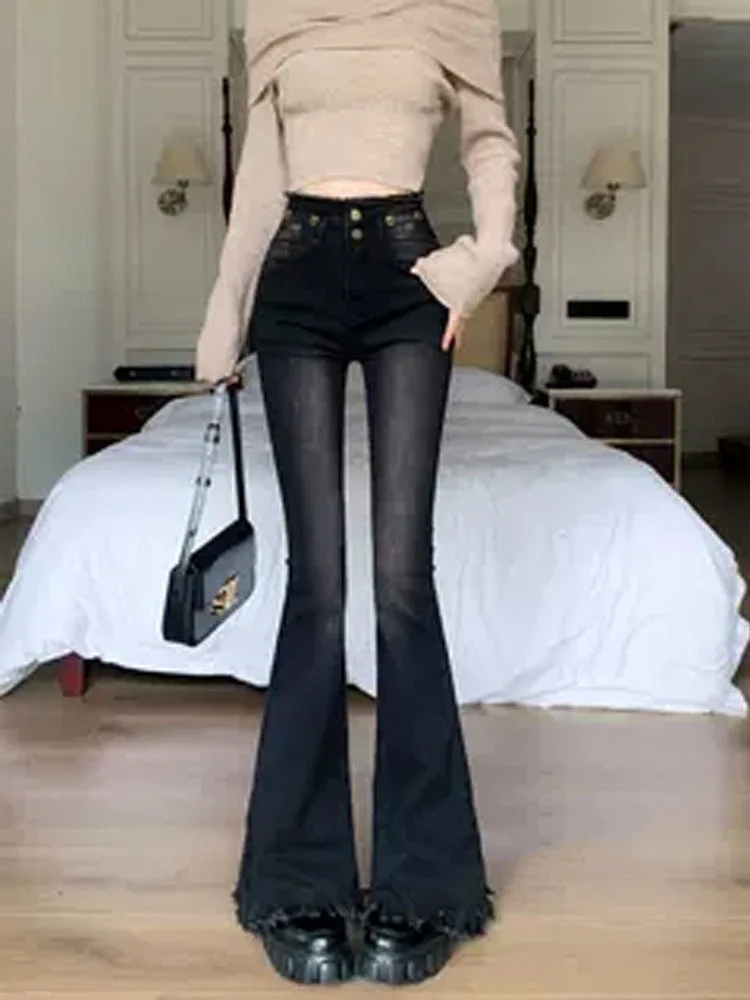 Woman High Waist Elastic Spliced Wide Leg Jeans Female Vintage Slim Fit Flare Pants Lady Denim Trousers 2025 New
Woman High Waist Elastic Spliced Wide Leg Jeans Female Vintage Slim Fit Flare Pants Lady Denim Trousers 2025 New