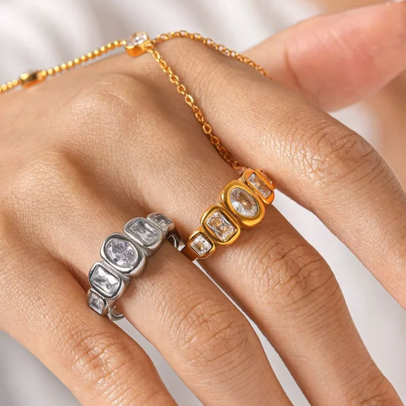 Sweet Style Stainless Steel Zircon Ring for Women Unique Design High-End Feel Non-Fading Everyday Versatile Jewelry Accessories
Sweet Style Stainless Steel Zircon Ring for Women Unique Design High-End Feel Non-Fading Everyday Versatile Jewelry Accessories