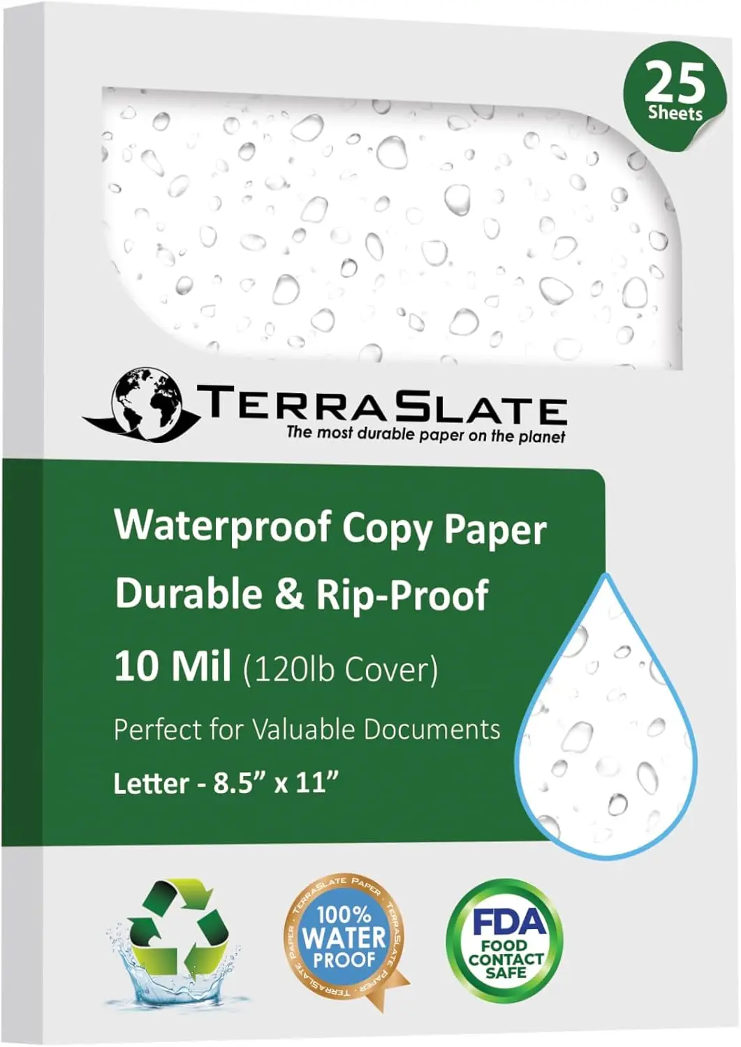 Waterproof Paper 8.5x11, 10 MIL Durable Printer Paper for Laser Printers, 25 Sheets, Rip-Proof & Weatherproof
Waterproof Paper 8.5x11, 10 MIL Durable Printer Paper for Laser Printers, 25 Sheets, Rip-Proof & Weatherproof