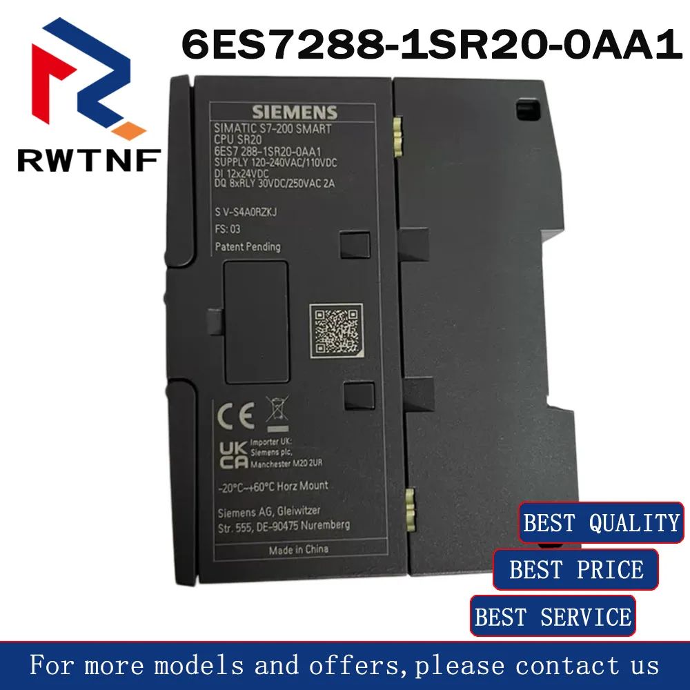 Brand New Genuine 6ES7288-1SR20-0AA1 SIEMENS PLC Programmable Controller CPU SR20,100% original warehouse stock
Brand New Genuine 6ES7288-1SR20-0AA1 SIEMENS PLC Programmable Controller CPU SR20,100% original warehouse stock