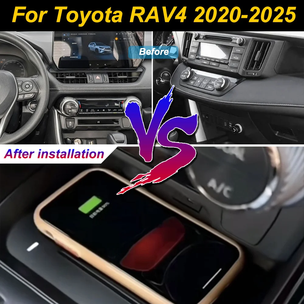 2 Din for Toyota RAV4 2020-2025 Car Wireless Mobile Phone Charger Center Console Storage 18W iphone fast charge plate holder
2 Din for Toyota RAV4 2020-2025 Car Wireless Mobile Phone Charger Center Console Storage 18W iphone fast charge plate holder