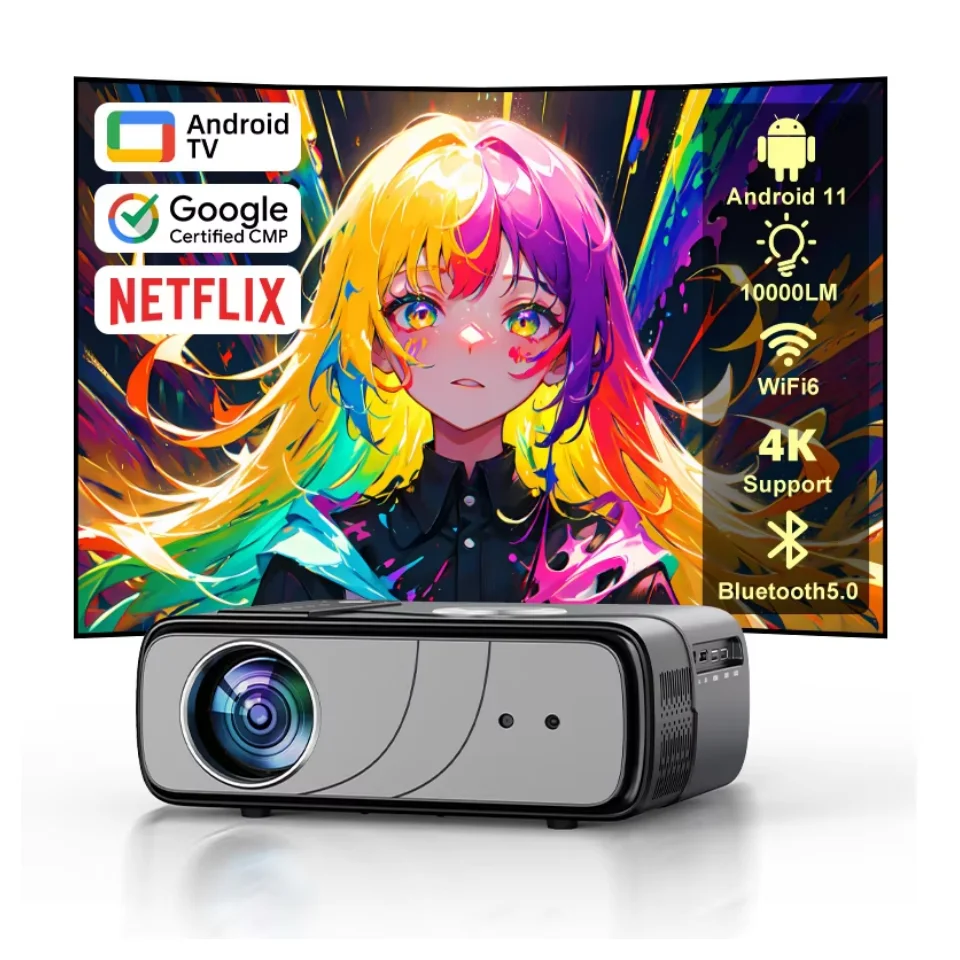 OEM 1200ANSI Lumens 4K LCD Projector With For Google TV YouTube Support NFC Portable Design Built-in Speakers & HIFI Stereo
OEM 1200ANSI Lumens 4K LCD Projector With For Google TV YouTube Support NFC Portable Design Built-in Speakers & HIFI Stereo