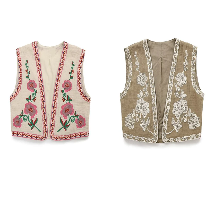 Summer Women's Sleeveless Embroidered Short Vest Tops 2026 New Fashion V-neck Casual Loose Vest Women's Clothing
Summer Women's Sleeveless Embroidered Short Vest Tops 2026 New Fashion V-neck Casual Loose Vest Women's Clothing