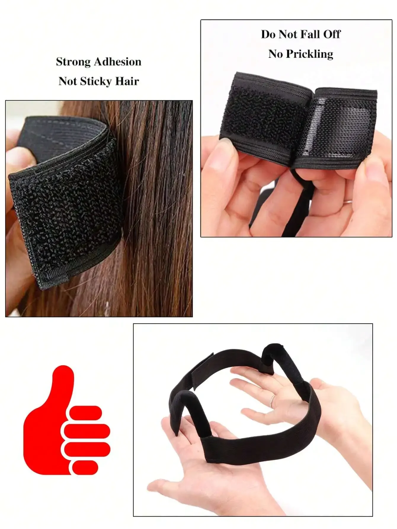 Wig Edge Band With Ear Hangers Adjustable Lace Frontal Melt Band Black
Wig Edge Band With Ear Hangers Adjustable Lace Frontal Melt Band Black