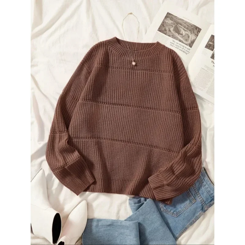 Plus Size 1XL-5XL New Women's Casual Round Neck Solid Color Versatile Fashion Sweater
Plus Size 1XL-5XL New Women's Casual Round Neck Solid Color Versatile Fashion Sweater