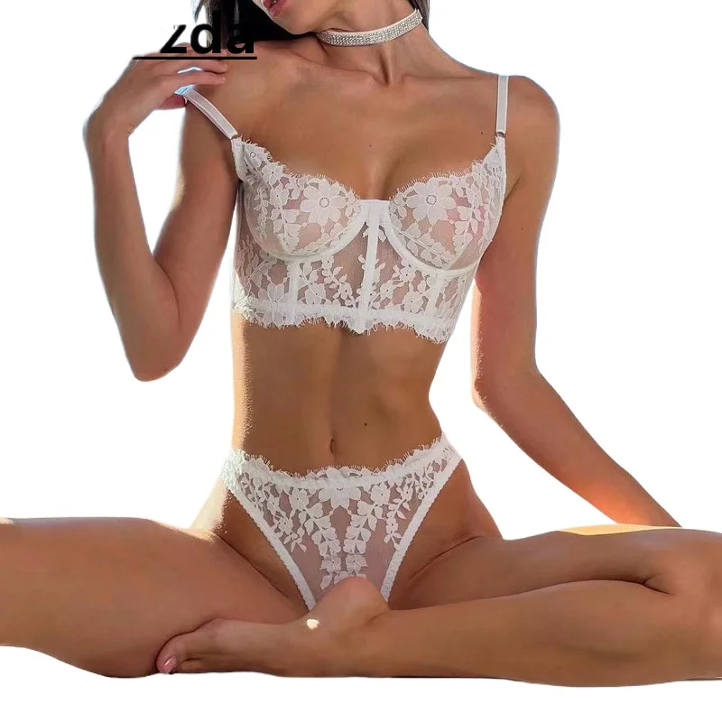 KUCLUT New 2-Piece Lace Sexy Lingerie Set Women V Neck Fairy Floral Embroidery Underwear Set Ladies White Transparent Bra Set
KUCLUT New 2-Piece Lace Sexy Lingerie Set Women V Neck Fairy Floral Embroidery Underwear Set Ladies White Transparent Bra Set