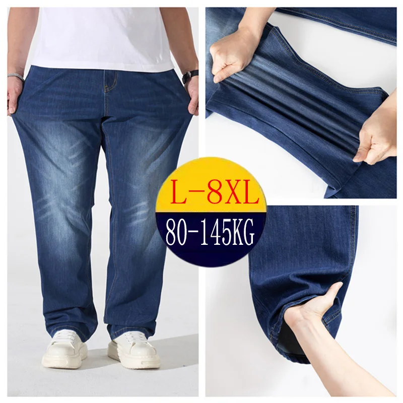 Men's Plus Size Stretch Straight Jeans Summer Breathable Lyocell Loose Casual Denim Pants For Big Tall Men 36-48 All Day Comfort
Men's Plus Size Stretch Straight Jeans Summer Breathable Lyocell Loose Casual Denim Pants For Big Tall Men 36-48 All Day Comfort