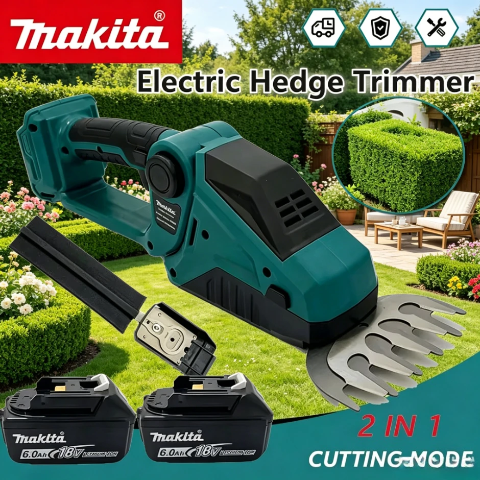 Makita for Garden Cordless Hedge Trimmer 2-in-1 Mini Handheld Electric Grass Shears Operated Shrubbery Trimmer
Makita for Garden Cordless Hedge Trimmer 2-in-1 Mini Handheld Electric Grass Shears Operated Shrubbery Trimmer