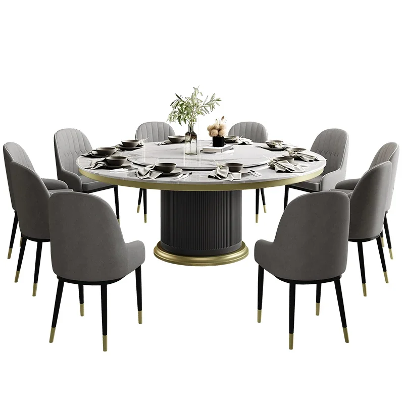 Rock slab dining table and chair combination round 2 meters light luxury modern simple large apartment
Rock slab dining table and chair combination round 2 meters light luxury modern simple large apartment