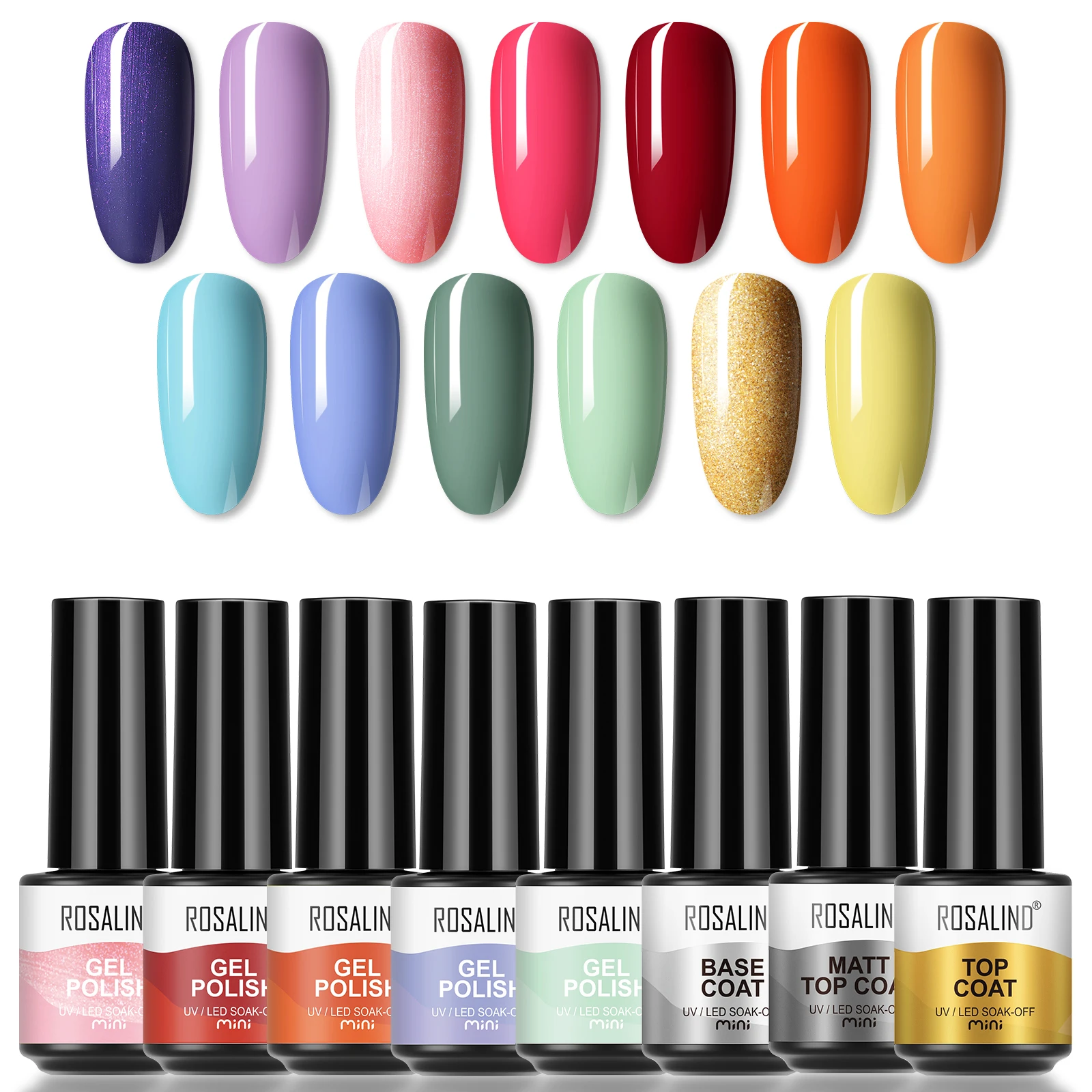ROSALIND 16pcs 5ml Gel Nail Polish Set Beautiful and Colorful Gel Varnishes Semi Permanent Soak Off Nail Art for Starter Box
ROSALIND 16pcs 5ml Gel Nail Polish Set Beautiful and Colorful Gel Varnishes Semi Permanent Soak Off Nail Art for Starter Box