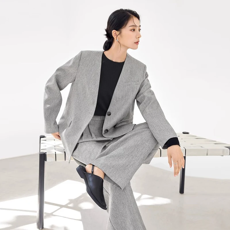 Sweet Hot Girl Commuter Suit Women's Autumn Loose V-neck Blazer High Waist Wide-leg Pants Two-piece Set Fashion Female Clothes
Sweet Hot Girl Commuter Suit Women's Autumn Loose V-neck Blazer High Waist Wide-leg Pants Two-piece Set Fashion Female Clothes