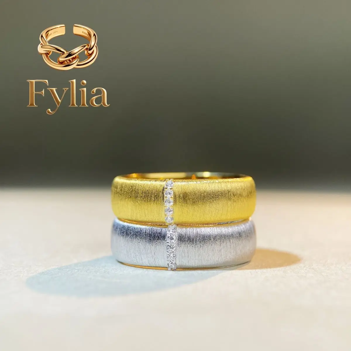 Fylia Jewelry Luxury white gold solid platinum PT950 Women's Hand-made Wire-drawing Ring 18K Gold Ring
Fylia Jewelry Luxury white gold solid platinum PT950 Women's Hand-made Wire-drawing Ring 18K Gold Ring