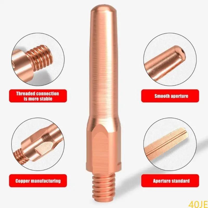 40JE 10Pcs 0.8/1.0/1.2/1.4/1.6mm Welding Contact Tip Copper Welding Nozzle For Welding Torch Copper Mechanical Welding Nozzle
40JE 10Pcs 0.8/1.0/1.2/1.4/1.6mm Welding Contact Tip Copper Welding Nozzle For Welding Torch Copper Mechanical Welding Nozzle