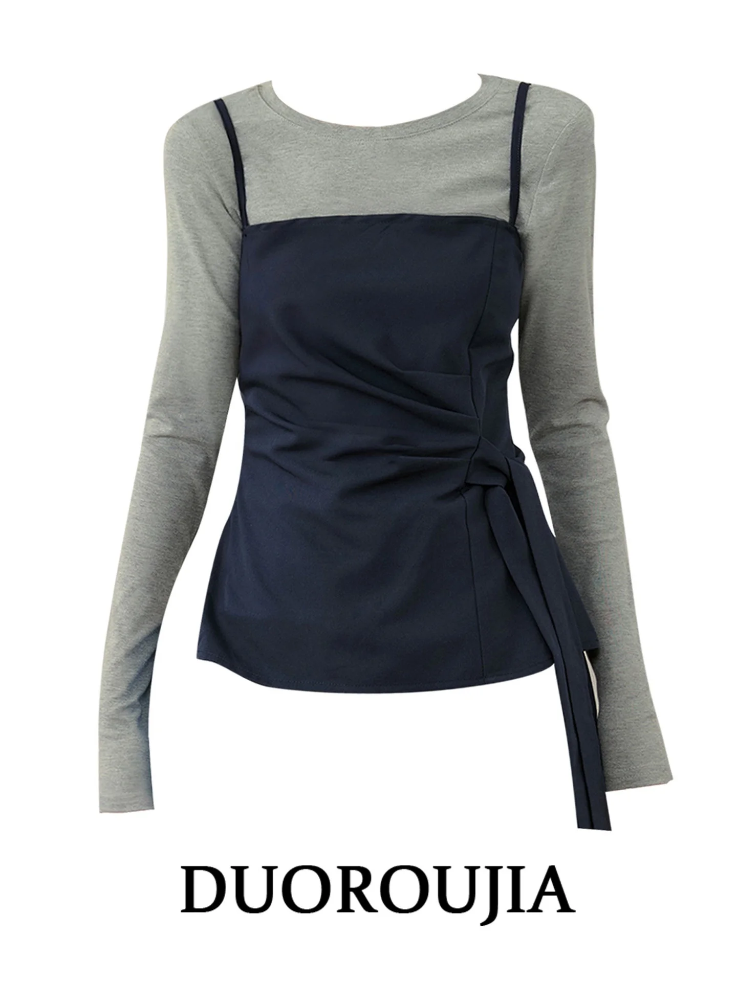 plus Size Korean Style Long Sleeve T-Shirt Base Layer Camisole Belted Women's Autumn Winter Two-Piece Set Slimming Top
plus Size Korean Style Long Sleeve T-Shirt Base Layer Camisole Belted Women's Autumn Winter Two-Piece Set Slimming Top