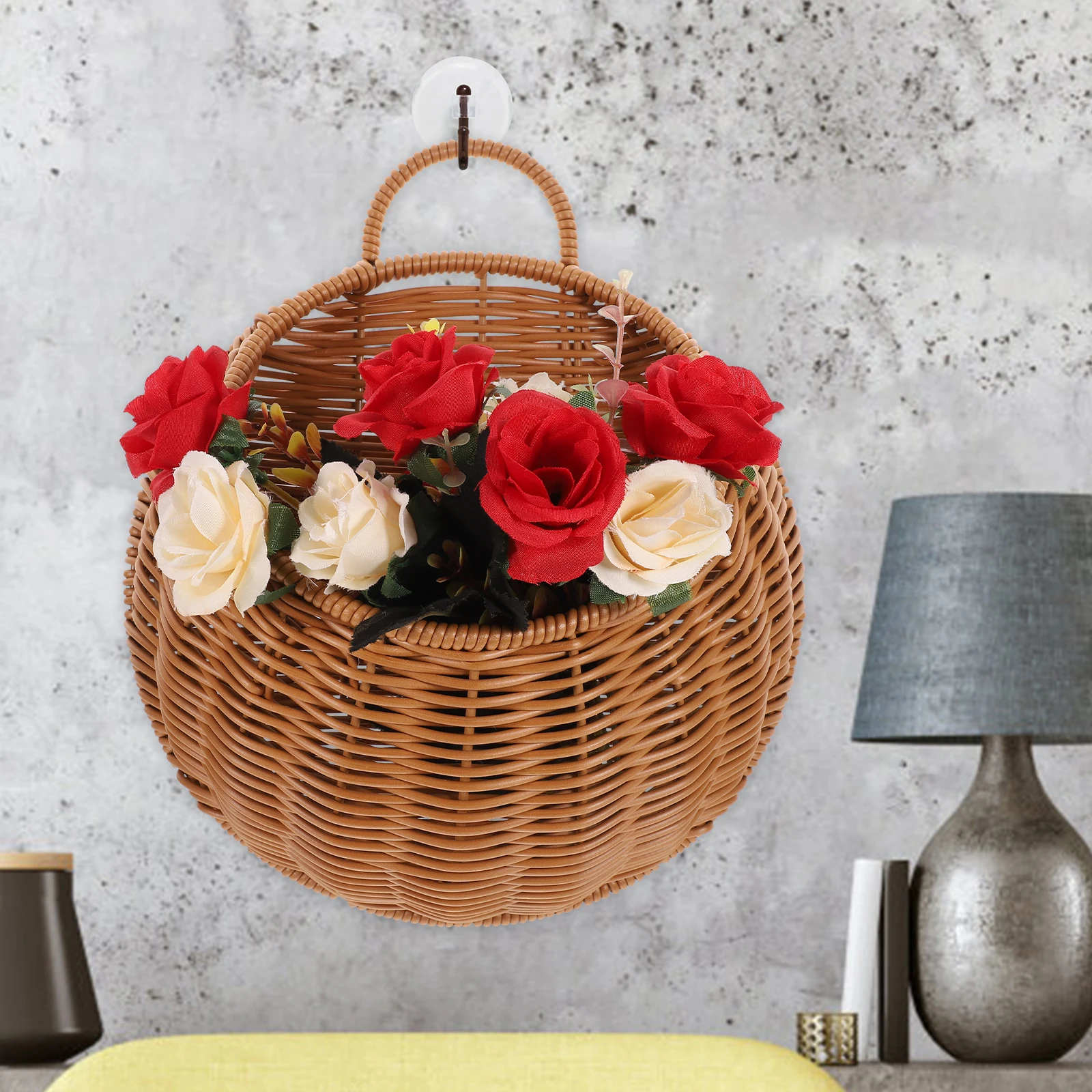 Wall Hanging Flower Basket Brown Semi-circle Vine Weaved Baskets for Decor Plant Pot Holder Storage
Wall Hanging Flower Basket Brown Semi-circle Vine Weaved Baskets for Decor Plant Pot Holder Storage