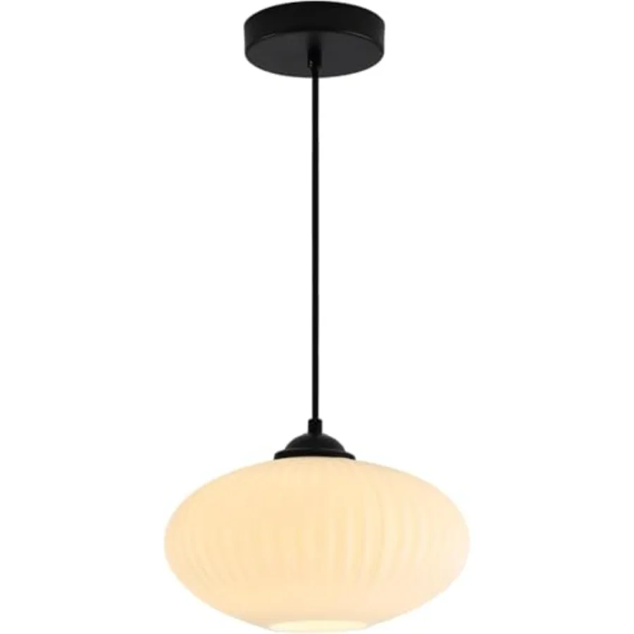 Lighting 9.8" Small Milk Glass Pendant Light Black and White Pendant Light Mid Century Modern Hanging Ceiling Light Fixture
Lighting 9.8" Small Milk Glass Pendant Light Black and White Pendant Light Mid Century Modern Hanging Ceiling Light Fixture