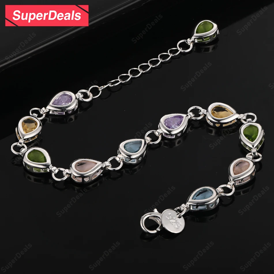 SuperDeals AAA Zircon 925 Sterling Silver Water Drop Bracelet Women's Party Engagement Wedding Gift Accessories Luxury Jewelry
SuperDeals AAA Zircon 925 Sterling Silver Water Drop Bracelet Women's Party Engagement Wedding Gift Accessories Luxury Jewelry