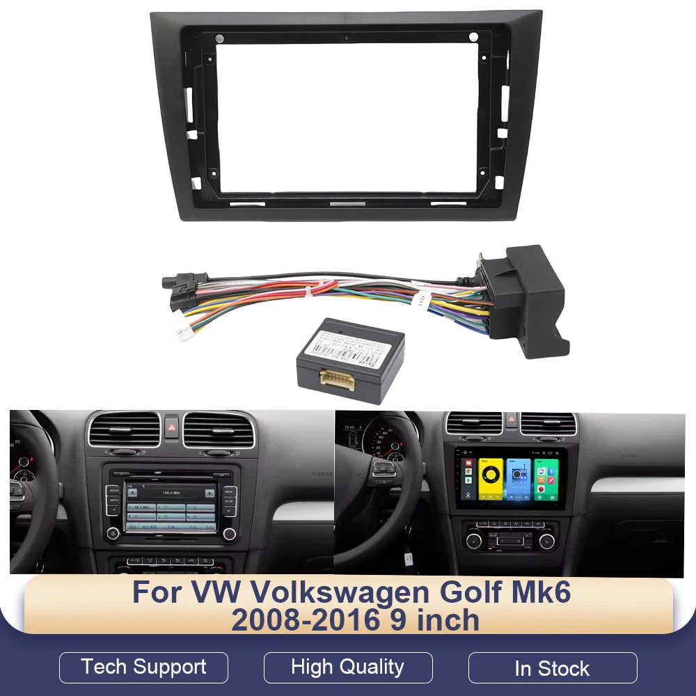Car Radio Fascias For VW Volkswagen Golf Mk6 2008-2016 9 inch Stereo Panel Wiring Harness Power Cable Adapter Canbus Mount Kit
Car Radio Fascias For VW Volkswagen Golf Mk6 2008-2016 9 inch Stereo Panel Wiring Harness Power Cable Adapter Canbus Mount Kit