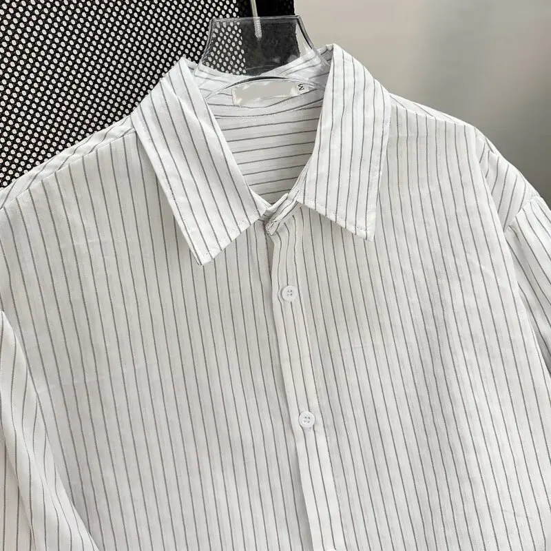 Fashion Long Sleeve Crop Shirts For Men's Spring Autumn Outdoor Casual Striped Printing Shirt Men Clothes Vintage Lapel Cardigan
Fashion Long Sleeve Crop Shirts For Men's Spring Autumn Outdoor Casual Striped Printing Shirt Men Clothes Vintage Lapel Cardigan