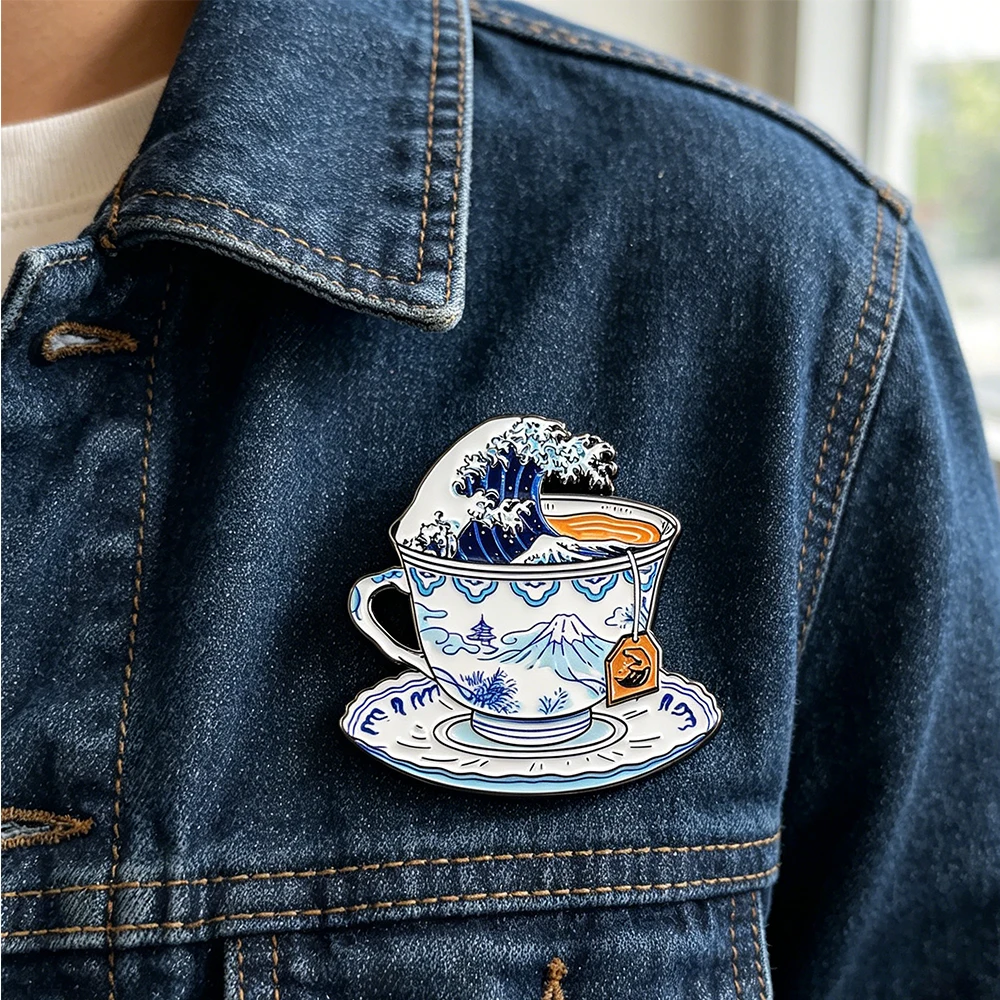 The Great Wave Tea Cup Enamel Pin Japanese Art Inspired Brooch Mount Fuji Porcelain Teacup Badge Unique Lover Gift
The Great Wave Tea Cup Enamel Pin Japanese Art Inspired Brooch Mount Fuji Porcelain Teacup Badge Unique Lover Gift