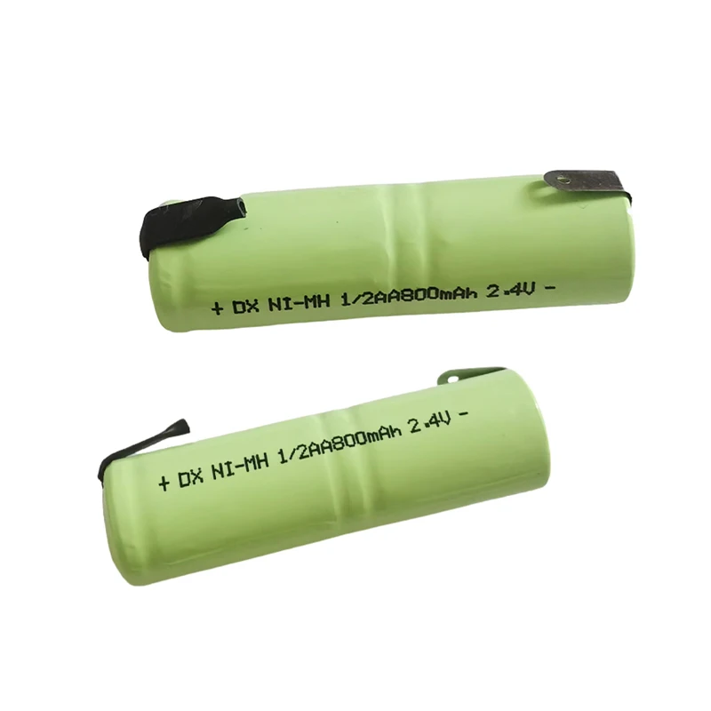 2.4V 1/2AA Ni-Mh Rechargeable Battery 1/2 AA nimh cell with Welding Tabs For Electric Shaver Razor Toothbrush
2.4V 1/2AA Ni-Mh Rechargeable Battery 1/2 AA nimh cell with Welding Tabs For Electric Shaver Razor Toothbrush