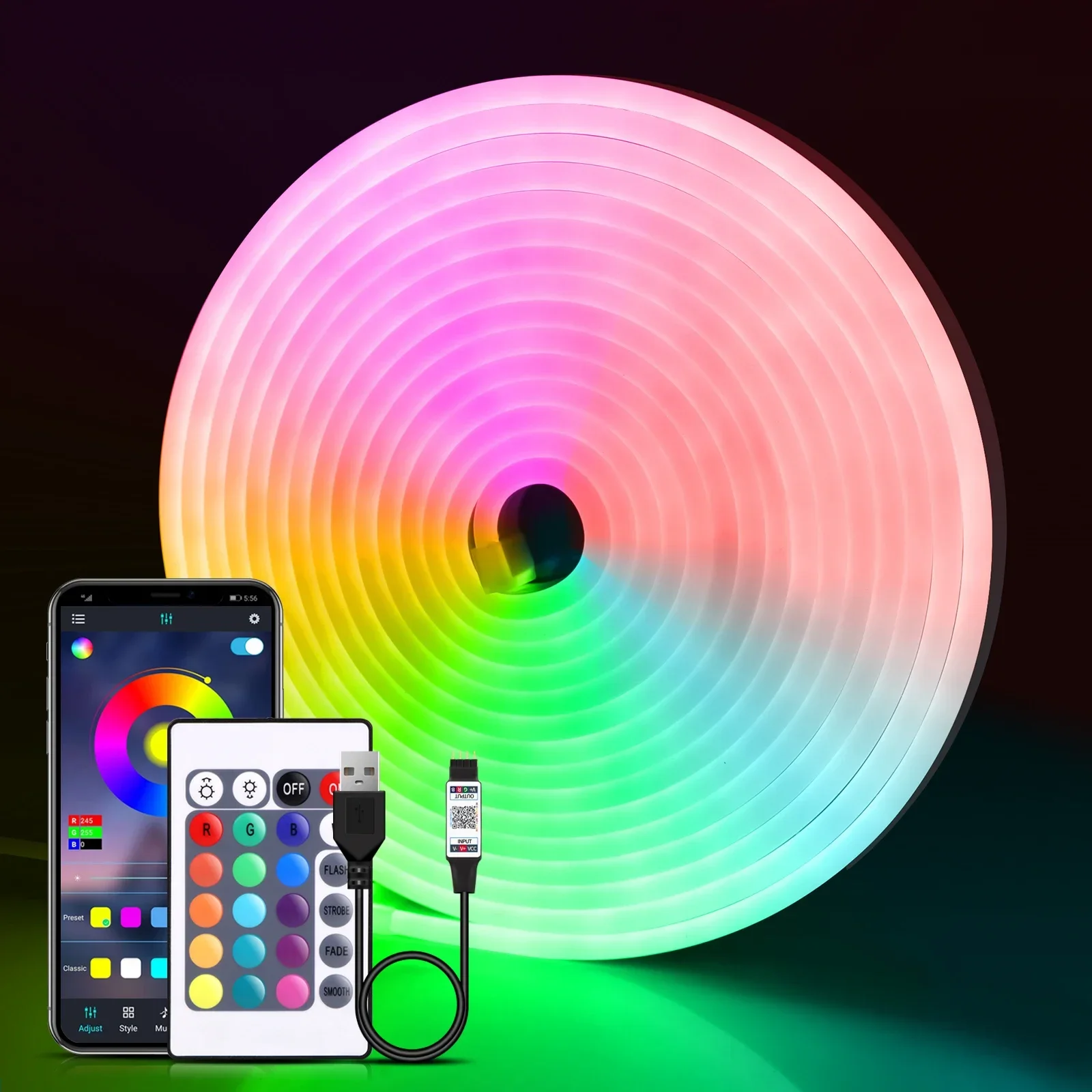RGB Светодиодные неоновые фонари с пультом дистанционного управления и приложением для управления USB телевизор подсветка музыка синхронизация DIY декор Рождественская вечеринка Домашнее декоративное освещение
RGB Светодиодные неоновые фонари с пультом дистанционного управления и приложением для управления USB телевизор подсветка музыка синхронизация DIY декор Рождественская вечеринка Домашнее декоративное освещение