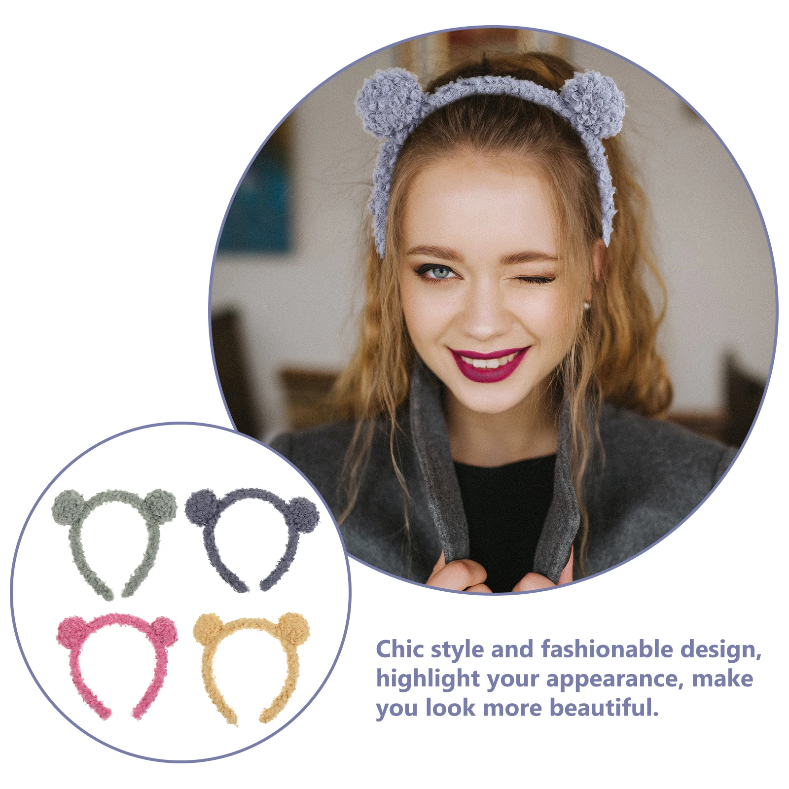4pcs Bear Ear Headband Women'S Fabric Hairband Stylish Durable Face Washing Daily Wear Girl Gift Hair Accessory
4pcs Bear Ear Headband Women'S Fabric Hairband Stylish Durable Face Washing Daily Wear Girl Gift Hair Accessory