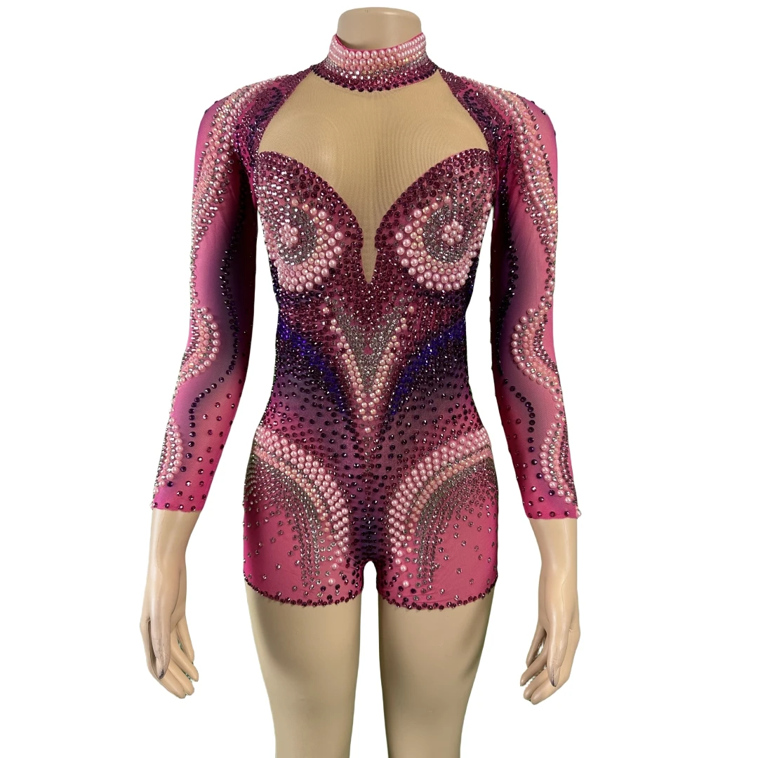 See Through Women Rhinestone Pearl Romper See Thru Singer Luxury Bodysuits Drag Queen Costume Mesh Long Sleeve Stage Wear 2024
See Through Women Rhinestone Pearl Romper See Thru Singer Luxury Bodysuits Drag Queen Costume Mesh Long Sleeve Stage Wear 2024