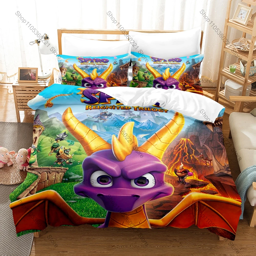 Classic Dragon Game Bedding Set, Duvet Cover & 2 Pillowcases, Iconic Spyro Design Comfortable Home Bedding Supplies
Classic Dragon Game Bedding Set, Duvet Cover & 2 Pillowcases, Iconic Spyro Design Comfortable Home Bedding Supplies
