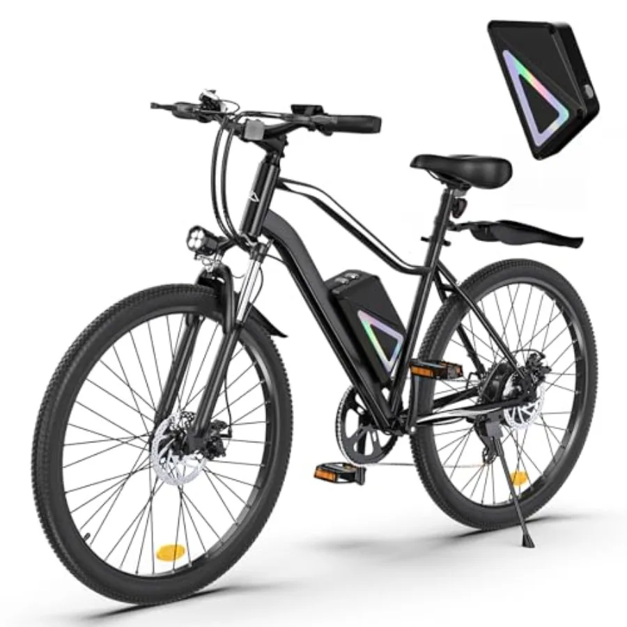 Commuting electric bike for adults: 750W peak motor 60+ miles range 20MPH top speed 26'' tires shock absorber black aluminum fr
Commuting electric bike for adults: 750W peak motor 60+ miles range 20MPH top speed 26'' tires shock absorber black aluminum fr