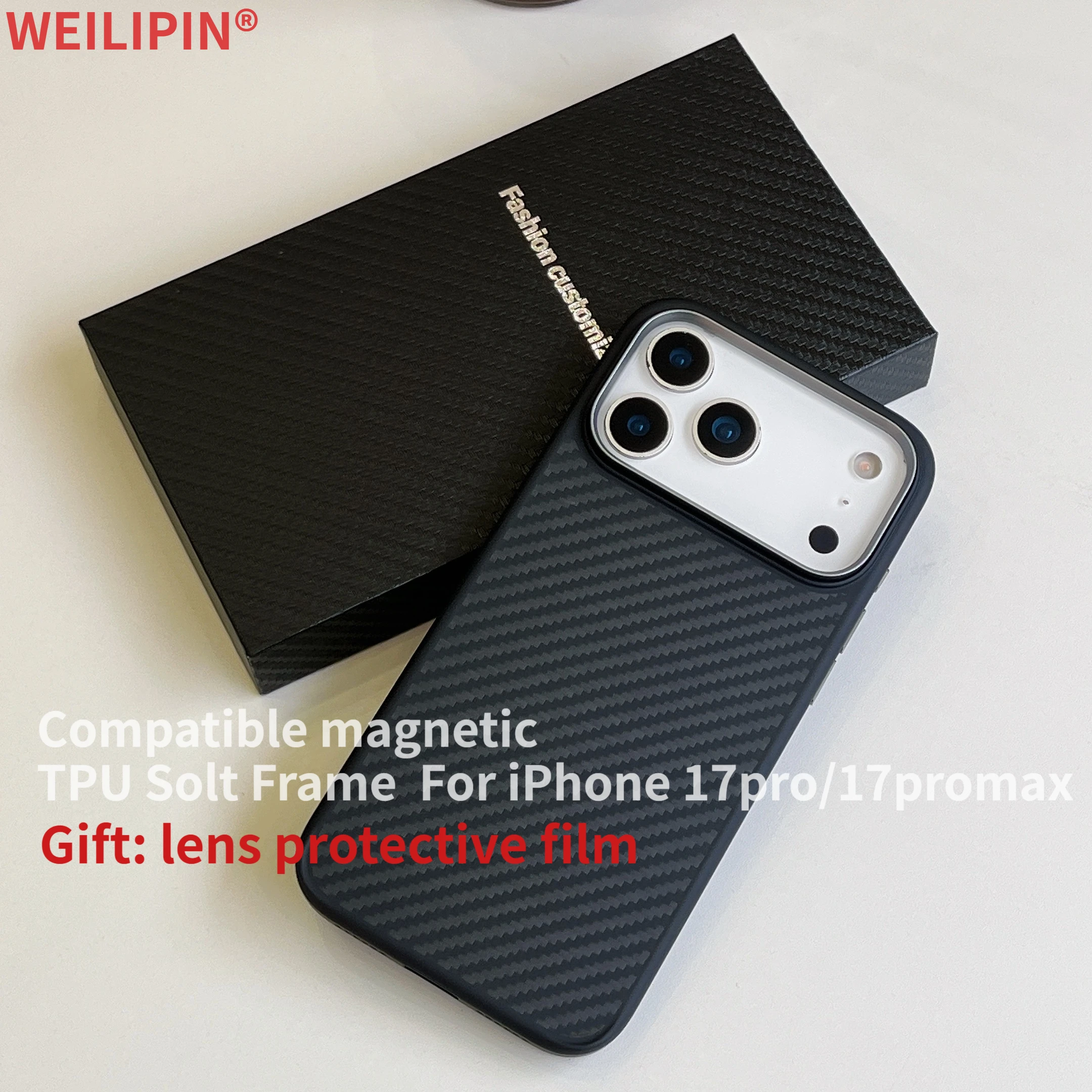 Kevlar carbon fiber magnetic case for iPhone 17 Pro Max / 17 Pro with camera button TPU soft frame aramid fiber cover Magsafe ca
Kevlar carbon fiber magnetic case for iPhone 17 Pro Max / 17 Pro with camera button TPU soft frame aramid fiber cover Magsafe ca