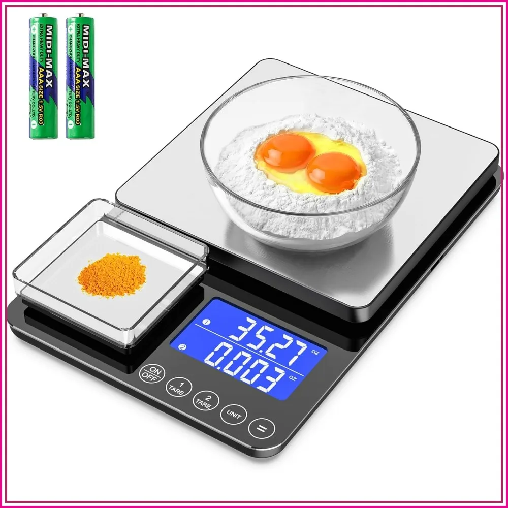 0.001oz/33lb Dual Platform Kitchen Scale, Stainless Steel, Grams & Ounces for Baking, Cooking, Meal Prep
0.001oz/33lb Dual Platform Kitchen Scale, Stainless Steel, Grams & Ounces for Baking, Cooking, Meal Prep
