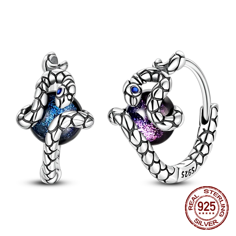 Original Retro 925 Sterling Silver Snake Hoop Earrings for Women Vintage Snakes Wrapped Ear Studs Party Jewelry Pendientes
Original Retro 925 Sterling Silver Snake Hoop Earrings for Women Vintage Snakes Wrapped Ear Studs Party Jewelry Pendientes