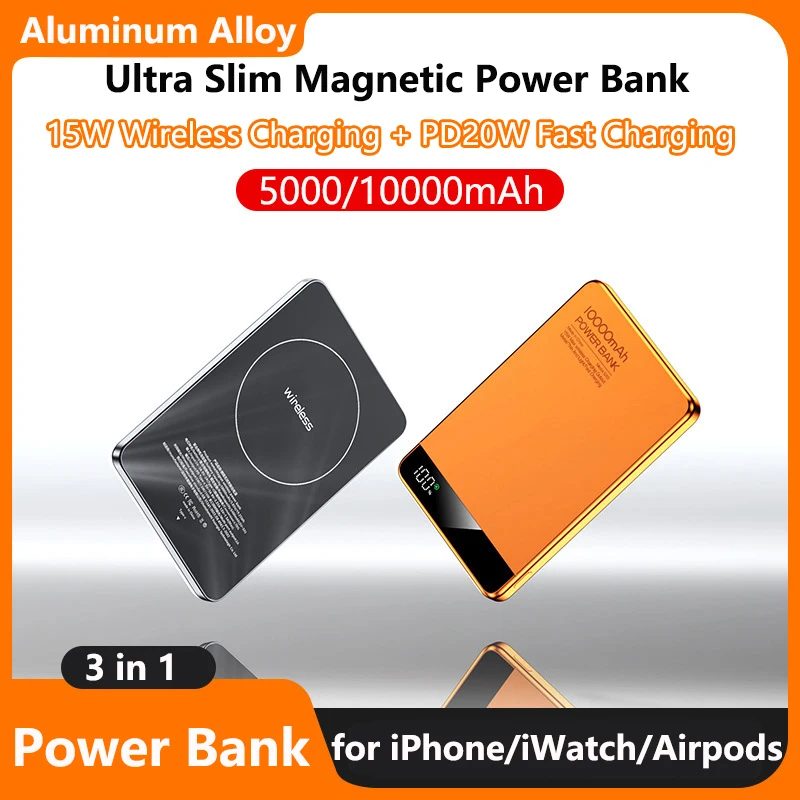 CCC 10000mAh Slim Power Bank for Magsafe Magnetic Wireless 20W Fast Charging Portable External Battery for iPhone 12 - 17 iWatch
CCC 10000mAh Slim Power Bank for Magsafe Magnetic Wireless 20W Fast Charging Portable External Battery for iPhone 12 - 17 iWatch