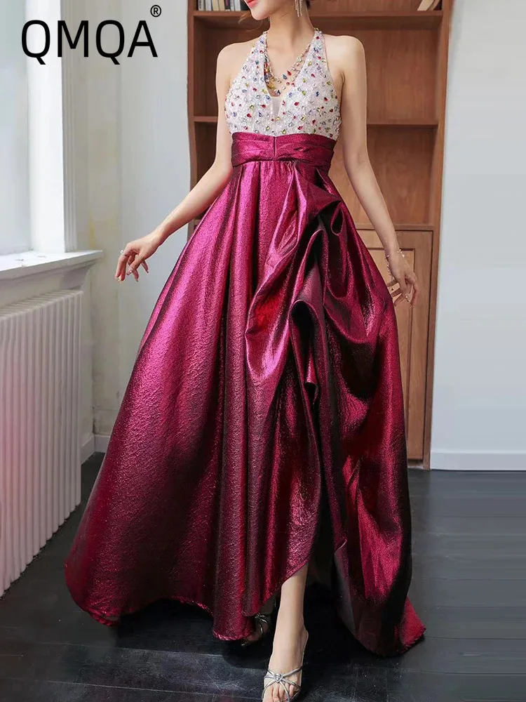 QMQA Fashion Women's Banquet Dresses Diamond Splicing Design Strap High Waist Sleeveless Evening Dress Female Clothing 1A180
QMQA Fashion Women's Banquet Dresses Diamond Splicing Design Strap High Waist Sleeveless Evening Dress Female Clothing 1A180