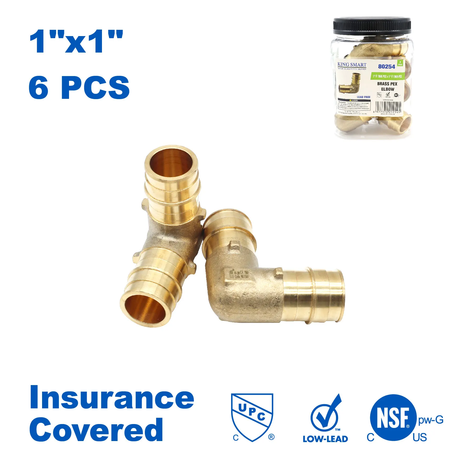 KING SMART 1" F1960/PEX Расширительный колено PEX; 6 шт./корпус; Бессвинцовая латунь; 80254
KING SMART 1" F1960/PEX Расширительный колено PEX; 6 шт./корпус; Бессвинцовая латунь; 80254