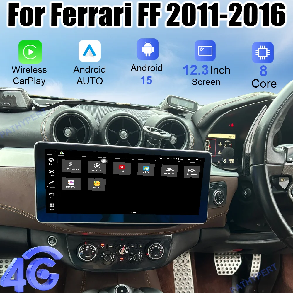 Android 15 For Ferrari FF 2011-2016 12.3" Car Multimedia Player Radio Auto Bluetooth Carplay Display GPS Navigation Head Unit FM
Android 15 For Ferrari FF 2011-2016 12.3" Car Multimedia Player Radio Auto Bluetooth Carplay Display GPS Navigation Head Unit FM