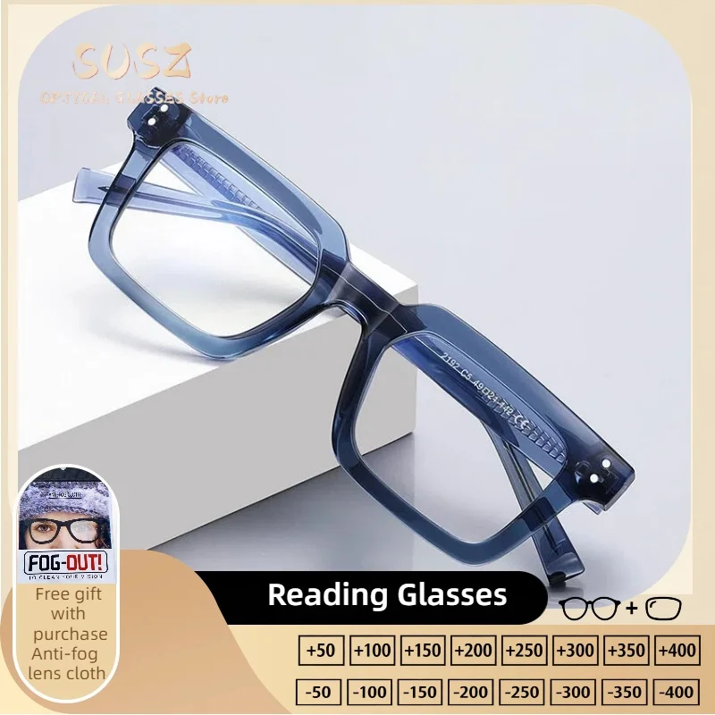 SUSZ Reading Glasses Square Luxury Frames Progressive Multifocal Anti-Blue Light Fashion Myopia Prescription Eyeware
SUSZ Reading Glasses Square Luxury Frames Progressive Multifocal Anti-Blue Light Fashion Myopia Prescription Eyeware