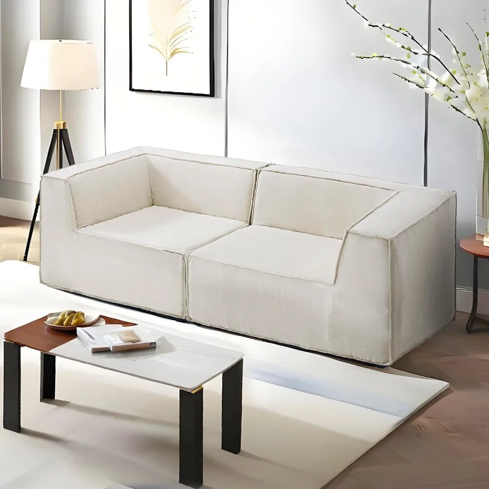 76" Loveseat Modular Sectional Sofa 2-Piece Thick Foam Convertible Cube Couch 2 Two Seat 59 inch Set,
76" Loveseat Modular Sectional Sofa 2-Piece Thick Foam Convertible Cube Couch 2 Two Seat 59 inch Set,
