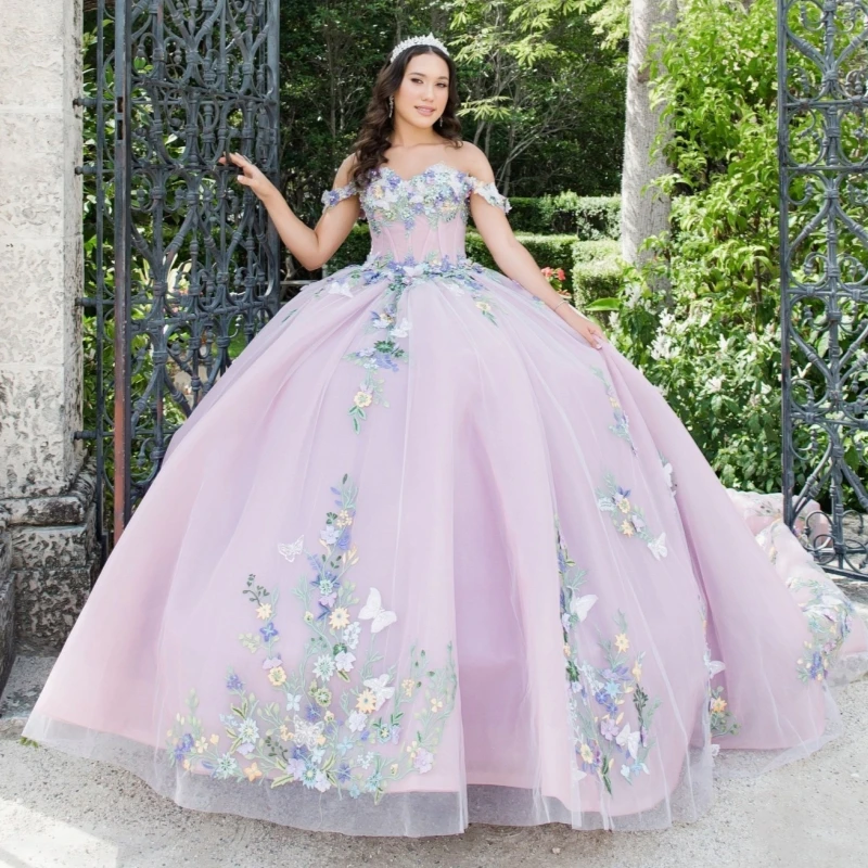 Pink Shiny Princess Quinceanera Dresses Off Shoulder Applique Bow Beads Tull Corset Sweet 16 Dress Ball Gown Vestidos 15 Anos
Pink Shiny Princess Quinceanera Dresses Off Shoulder Applique Bow Beads Tull Corset Sweet 16 Dress Ball Gown Vestidos 15 Anos